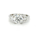 Three-stone diamond ring front view