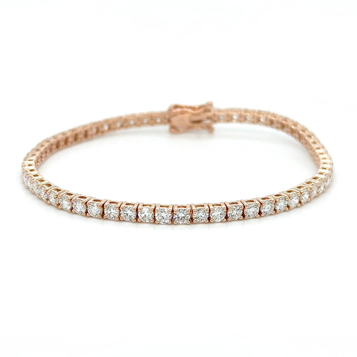 Round Diamond Tennis Bracelet in 14K Rose Gold