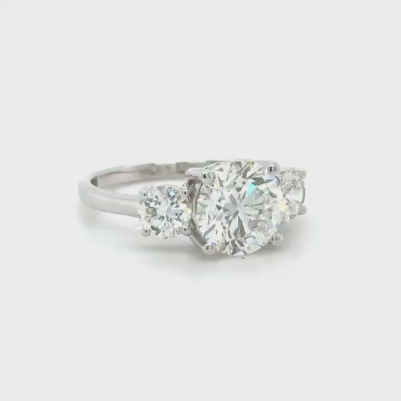 Diamond Three-Stone Ring - Platinum